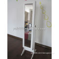 wooden framed mirror stand with jewelry armoire,wooden mirrored jewelry cabinet